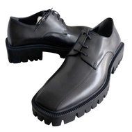 EU39 BALENCIAGA黑色真皮方角鞋底紳士皮鞋 上班西裝禮服宴會派對