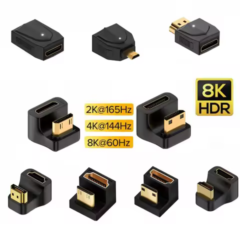 360 Degree U-shaped Mini HDMI Gender Adapter 180 Micro HDMI Male to HDMI Female Angled L Converter H