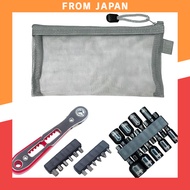 [Vivrella] Compact Ratchet Wrench and Socket Set - Slim Design for Bicycles and Motorcycles, 22mm Ex