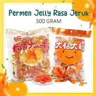 QCF Permen Jeli Rasa Jeruk Mandarin Manisan Imlek Mandarin Orange Jelly Candy Hong Mao Bingkisan Iml