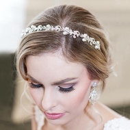 Pearl Flower Tiara Headband Women Hairband Crown