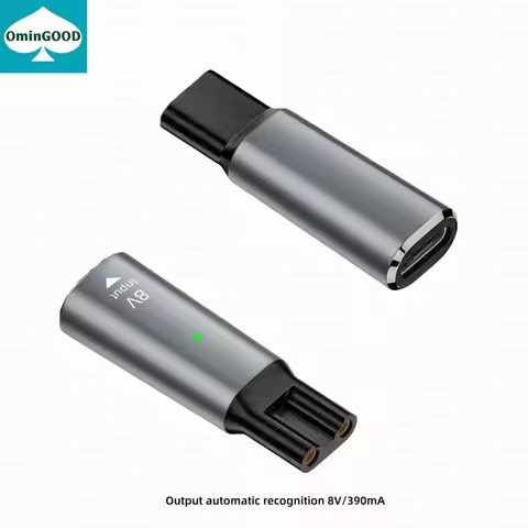 8V Type-C shaver charger adapter, suitable for Philips shaver QP2530 HQ6095 FT688 and other series, 