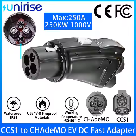 Unirise CCS1 to CHAdeMO DC EV Adapter 250A 1000V CCS Combe 1 Fast Charging Converter For Japan ev ca