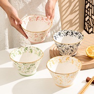 Japanese Style Fresh High-value Household Ceramic 17cm Hat Bowl Ceramic Bowl Underglaze Color Rice B
