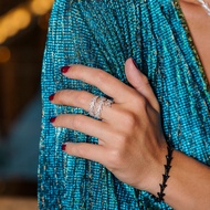 APM Monaco Dragon Tail Winding Ring Diamond Girl Silver Fashion Trend Unique Design Sense Couple Rin