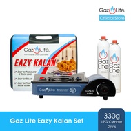 Blue ‘Eazy Kalan’ Portable LPG Stove + 2 Gaz Lite 330g LPG Cylinders