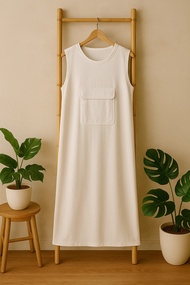 singlet Daleman Gamis Wanita Berkantong Depan untuk perlengkapan Haji dan Umroh / Baju Muslim Jumsui