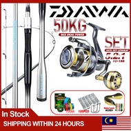 DAIWA Reel Spinning Rod Fishing Set Combo Reel Joran Pancing 1 Set Reel BC Surf Reel Jigging Rod