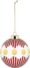 Alessi Delight NZ04 1 - Handblown Glass Christmas Bauble Diameter 9 cm Red White Gold