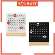 [Dynwave] Calendar Desk Calendar Reusable Wooden Decorative Desk Ornaments Furniture Accessories Kitchen Desk Home