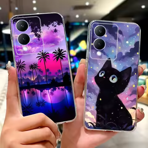 New Design Phone Case For Vivo Y17s 2023 Transparent TPU Slim Back Cover For Vivo Y17S 4G V2310 Soft