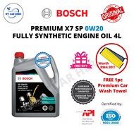 BOSCH Premium X7 SP 0W20 Fully Synthetic Engine Oil 4L Bosch Engine Oil Minyak Hitam Kereta Minyak E