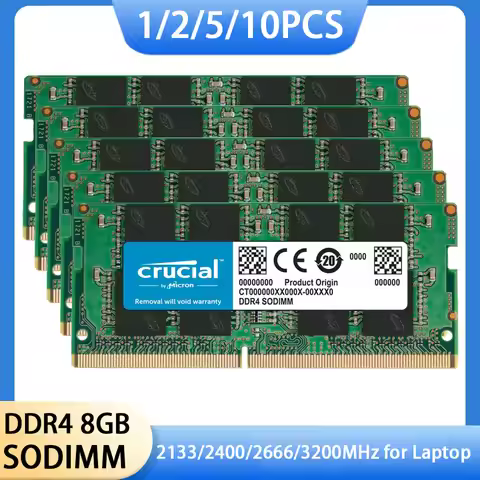 1/2/5 10PCS Crucial Memoria DDR4 RAM Laptop Memory 8GB 16G 32GB 3200MHz 2666 2133 2400MHz SODIMM 260