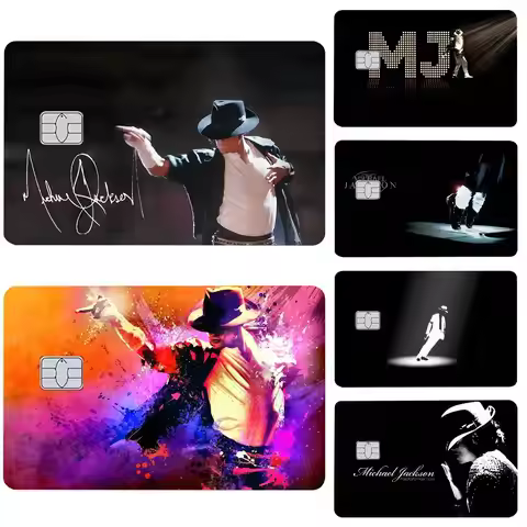 M-Michael Jackson Card Stickers 4pcs HD Matte PVC Sticker Film Tape Skin for Credit Card Debit Card 