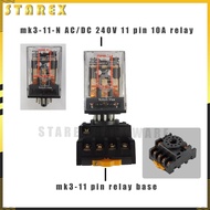 MK3P-I 220VAC Relay 11-Pin 10A 250VAC/MK3-11 PIN RELAY BASE