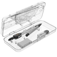 Geometry Compass Set–Drawing Tools with Protractor, Divider, Ruler, Pencil, Leads & Eraser AMT