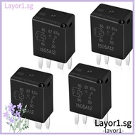 LAYOR G8V-RH-1C7T-R-DC12, 5 Pin Metal Power Relay, Durable 1.02*0.86*0.59Inch Black Plastic  Pump Re