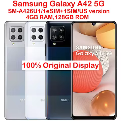 Samsung Galaxy A42 5G Smart Android Phone A426U 6.6-inch AMOLED 4GB 128GB Quad Camera 48MP NFC 5000m