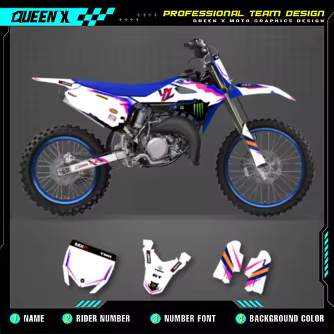 Queen X MOTOR Cusotm Team Motorcycle Graphics Decal Stickers Kits For YAMAHA YZ85 2022 2023 2024 202