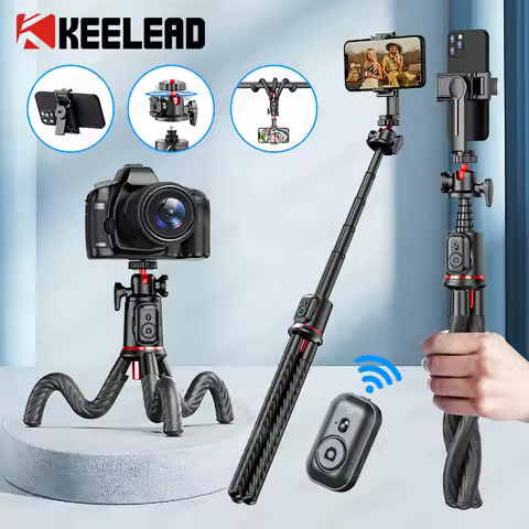 Wireless Bluetooth Selfie Stick for Smartphone Gopro Tripod for DSLR Camera with Octopus Legs for Xi