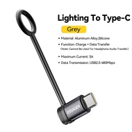 Essager ตัวแปลง OTG Lightning To Type-C พร้อมแหวน3A USB2.0 480Mbps Type C ไปยังอะแดปเตอร์แบบ Lightning สำหรับ iPhone 15 14 13 Pro Max Xs Plus หูฟัง iPad Macbook ประเภท C เป็นตัวแปลงไอโอเอส