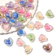19x21mm 4pcs Acrylic Colorful Heart Loose Beads For DIY Bracelets Jewelry Making Accessories