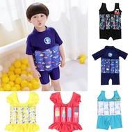 2-7 Years Kids Cartoon One-piece Swimsuit Baby Boys Girls Summer Float Suit Adjustable Buoyancy Swim