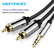 VENTION BCF Gold Plated 1M / 1.5M / 2M / 3M 3.5mm to 2 RCA Male to Male Aux Stereo Audio Cable