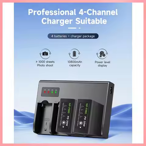 Y23A-NP F960 NPF970 NP-F970 4-Channel Digital Camera Battery Charger W LCD Display For Sony NP-F550 