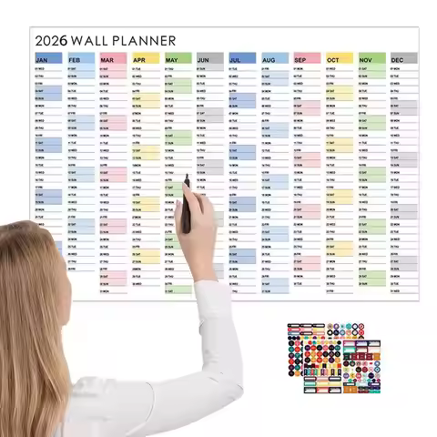 2026 Wall Calendar Yearly Planner Poster Decorative Planning Schedule for Home Office School Living 