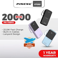 Pineng PN-798PD/PN-799PD 22.5W Fast Charge Built-in Cables Powerbank (20000/30000mAh)