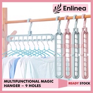 Multifunctional Magic Hanger 9 Hole Rotating Folding Hanger Baju Hanger Penyangkut Baju 9 Lubang/Hanger Jimat Ruang