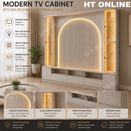 [HT ONLINE] TV Cabinet Gantung 8ft | Kabinet TV Moden | Almari TV Dinding | Siap Pemasangan + LED