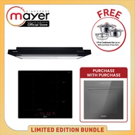 Mayer 60cm Flexi 3 Zone Induction Hob MMIH603FZ + 90cm Semi-Integrated Slimline Cooker Hood MMSI900LEDHS