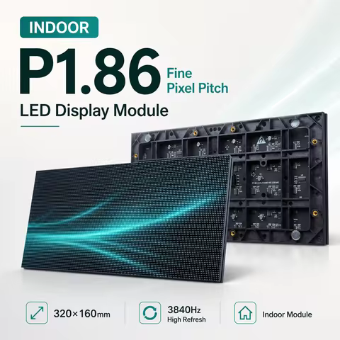 P1.86 Indoor Full Color LED Panel Screen 320x160mm LED Display Module 172x86 Pixels 1/43 Scan for LE