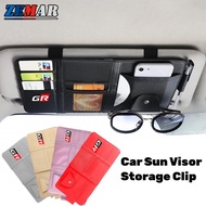 Toyota GR Car Sun Visor Storage Bag with Zipper Sunshade Bag Multifunctional PU Door Plate For Toyota Agya Raize Calya Avanza Veloz Rush Kijiang Innova Yaris Corolla Cross bZ4X RAV