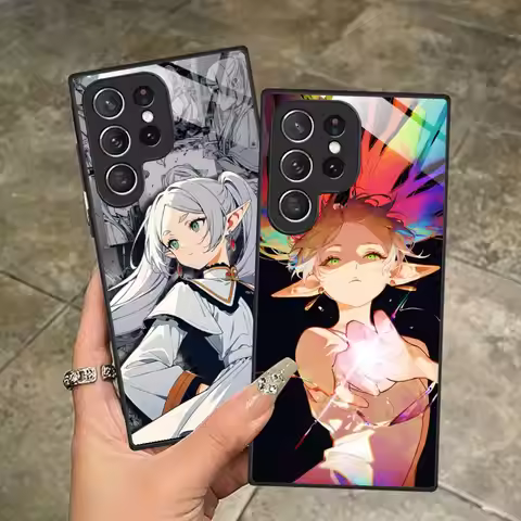 Sousou no Frieren Glass Mobile Phone Case for Samsung Galaxy S26 S25 S24 S23 S22 S21 S20 Note20 Plus