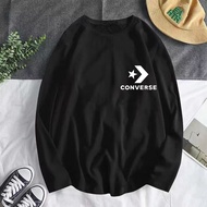 CONVERSE TSHIRT WOMEN MEN LENGAN PANJANG Baju Perempuan Lelaki Long Sleeves T-Shirt Sport Cotton Muslimah Viral Fashion