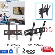 Universal 15" - 42" / 32" - 55" Inch Adjustable Tilt LED LCD PLASMA TV Wall Mount Bracket Tilt: -5° to +15°