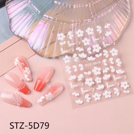 (STZ-5D79) 5D flower nail Sticker Nail Decoration nail Sticker nail accessories nailbox - Rosa 6868