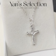 YANS Original S925 Sterling Silver Crucifix Cross Pendant/Loket Salib Katolik 925 Perak Tulen/925纯银十
