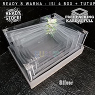 JPXS6137 Mica Gift Box A Set of 4 Delivery Boxes Size S M L XL Full Decoration Easy to Install