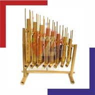 PTR Angklung Premium 1 Oktaf 8 Nada Bambu Putih / Set Angklung Bambu