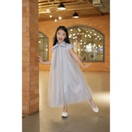Princessa Flami Satin Tulle Dress Imlek Silver 3273