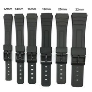 Original ﹊☏ For Casio Electronic Sport Watch Strap 12 14 16 18 20 22mm Silicone Watchband SGW400 F91W F84 F105/108/A158/168 AE1200/1300