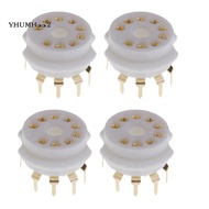 4PCS Ceramic 9 Pin Gold PCB Vacuum Tube Socket for 12AX7,12AT7,12AU7,ECC83,ECC82,E88CC, 6922 ,6p1