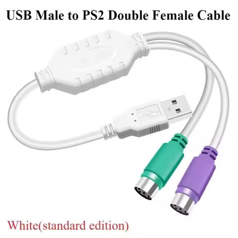 USB Male To Two PS/2 Female Adapter Converter USB To Dual PS2 Data Cable Adapter For Mouse Keyboard 