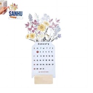 1 PCS 2024 Calendar Small Desk Calendar Funny Unique Bloomy Flower Desk Calendar 2024