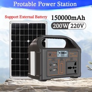 220V 200W Portable Power Station with Solar Panel Emergency Backup Power Supply for Home Camping Pow