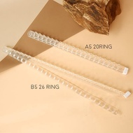 Easy Ring binder Clip DIY Binding Strip A5 B5 Transparan / Ring Binder Ring Binding